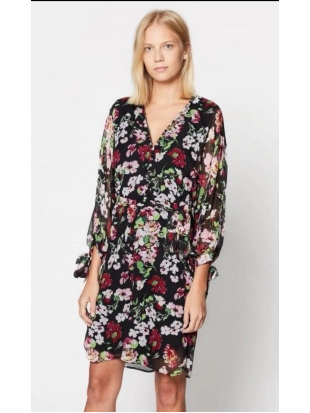 New $398 Equipment Natasha Silk Dress S Black Multi Office Career Casual Date